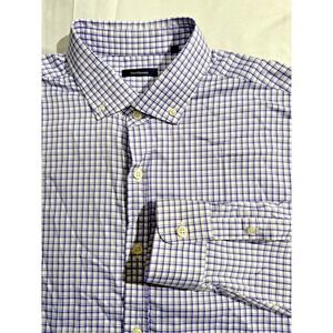 TURTLESON Mens Purple Plaid Long Sleeve Button Up Dress Shirt Size 2XL
